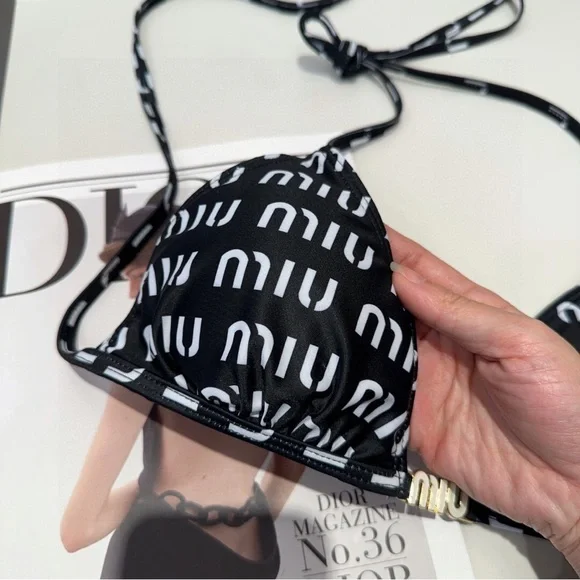 Miu Miu Monochrome Logo Bikini - Picture 5 of 8